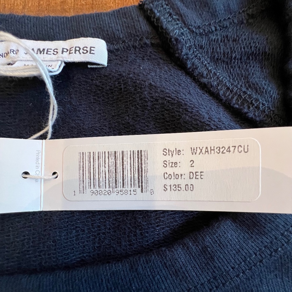 James Perse Sweatshirt, Size 2, NWT - Picture 4 of 7